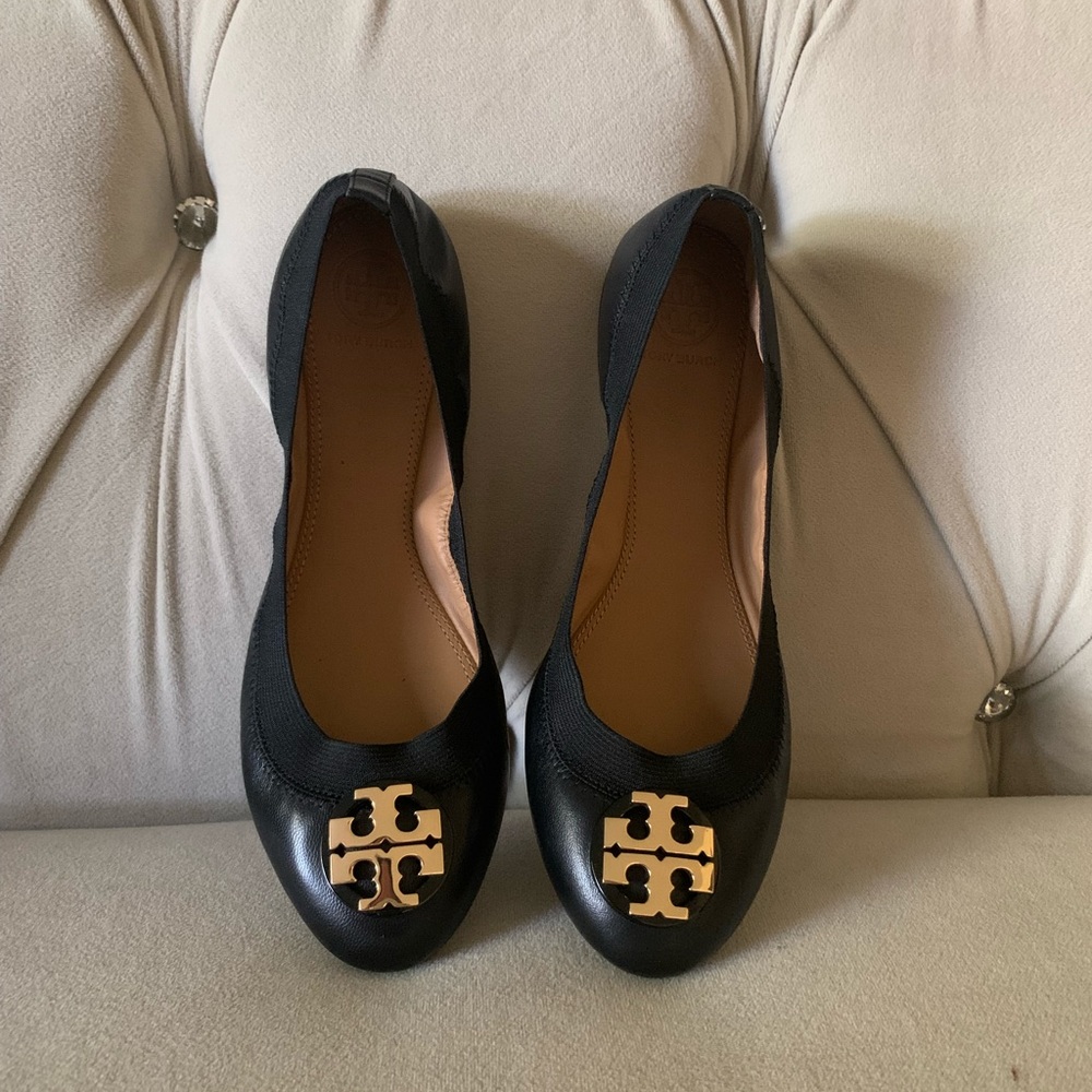 NEW ✨Tory Burch Women’s Claire Elastic Ballet Flats, Size 6 1/2, Black